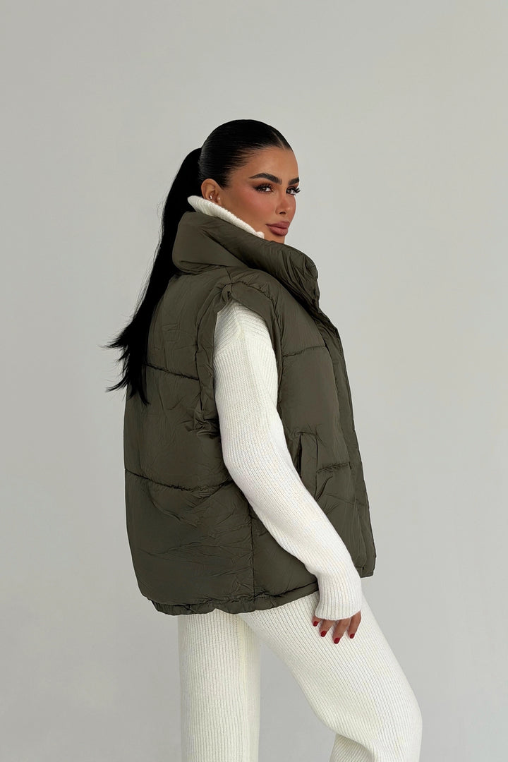 EYY Women Khaki Hooded Vest - Wilmington