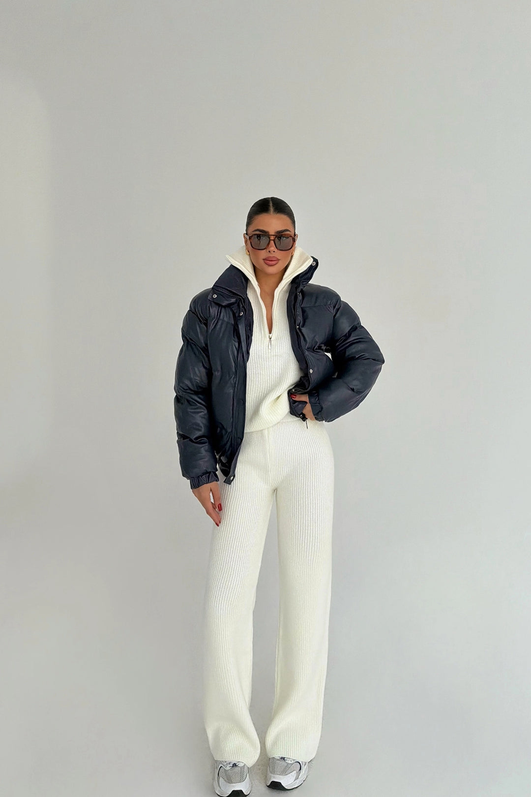 EYY Women Lacivert Kürklü Mont - Lysychansk