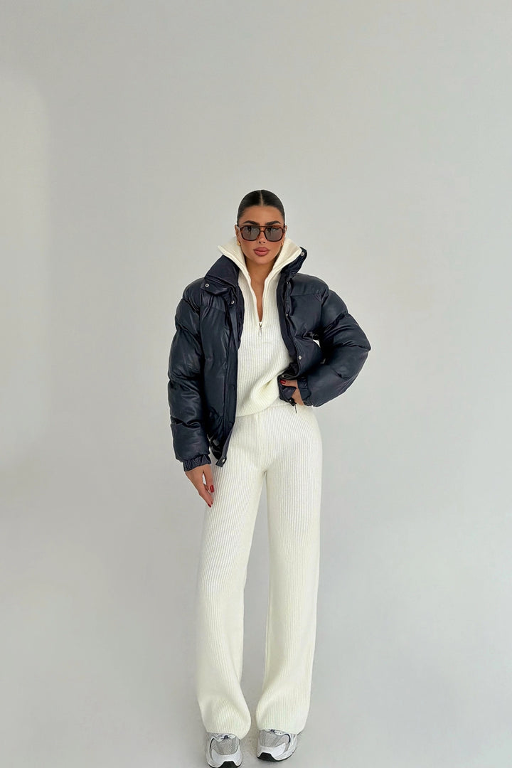 EYY Women Lacivert Kürklü Mont - Lysychansk