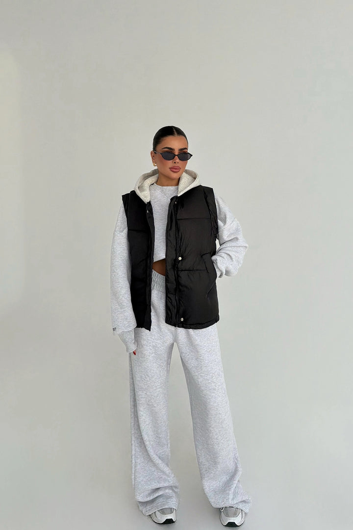 EYY Women Black Hooded Vest - Frederick