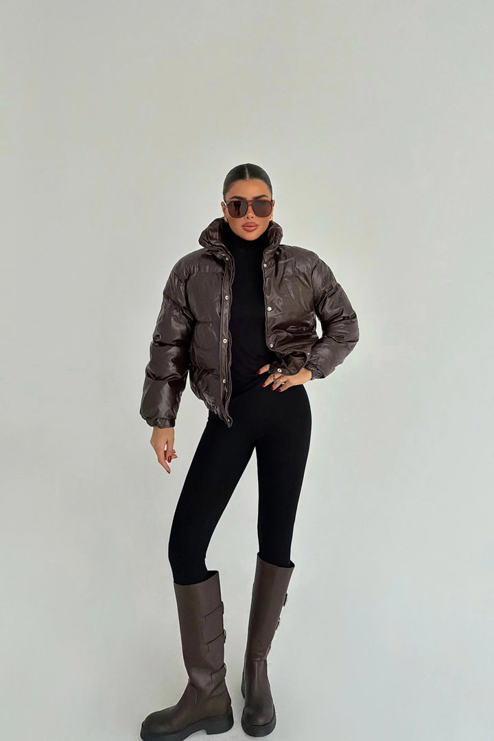 EYY Women Burgundy Puffer Jacket - Tamiami