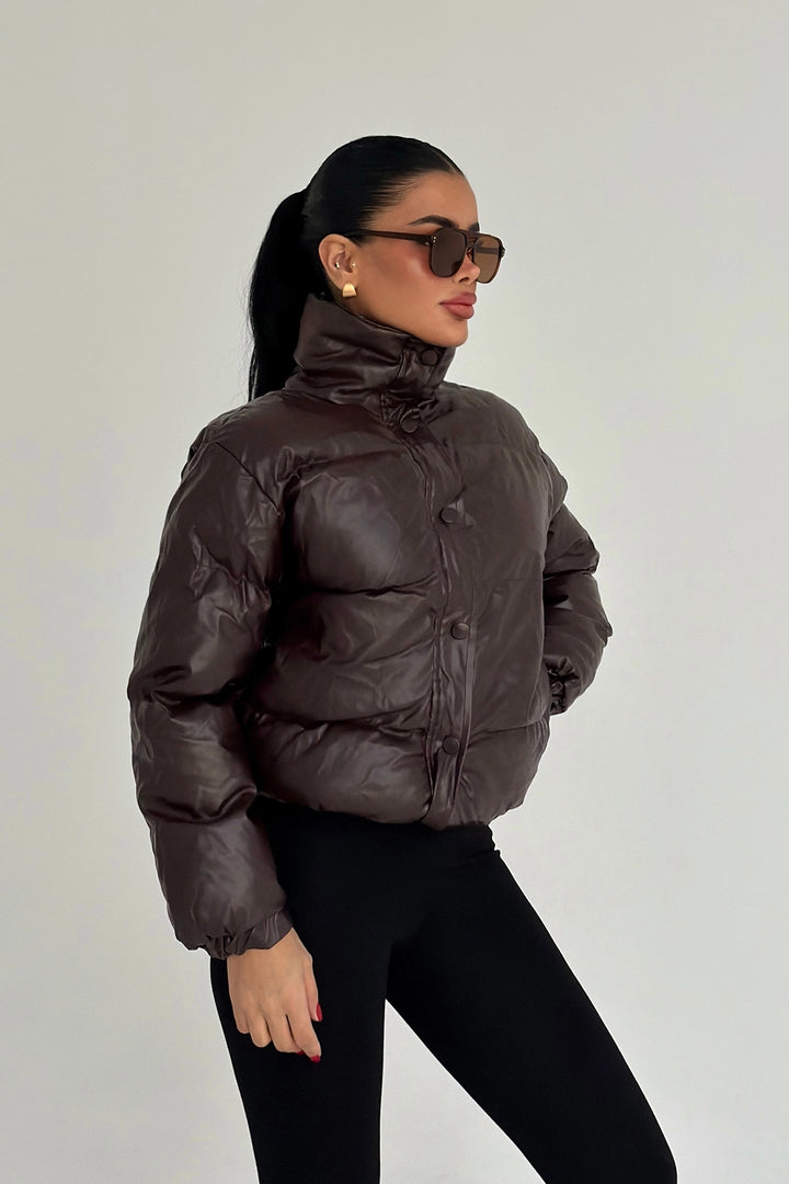 EYY Women Burgundy Puffer Jacket - Tamiami