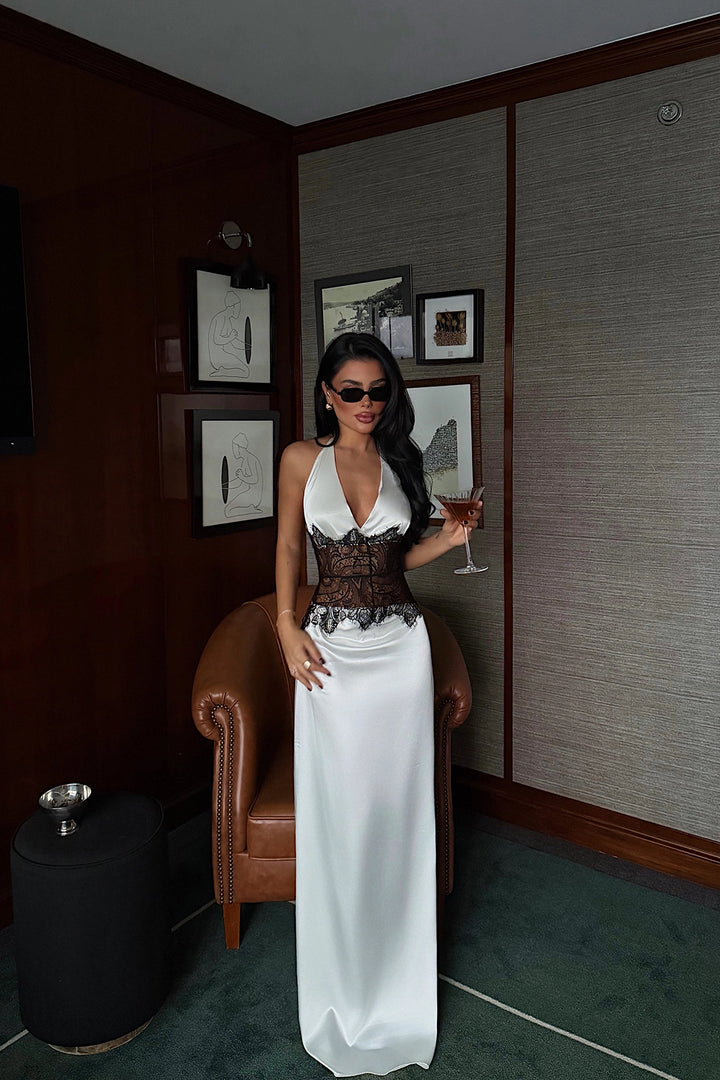 EYY Women White Lace Detail Dress - South Miami Heights