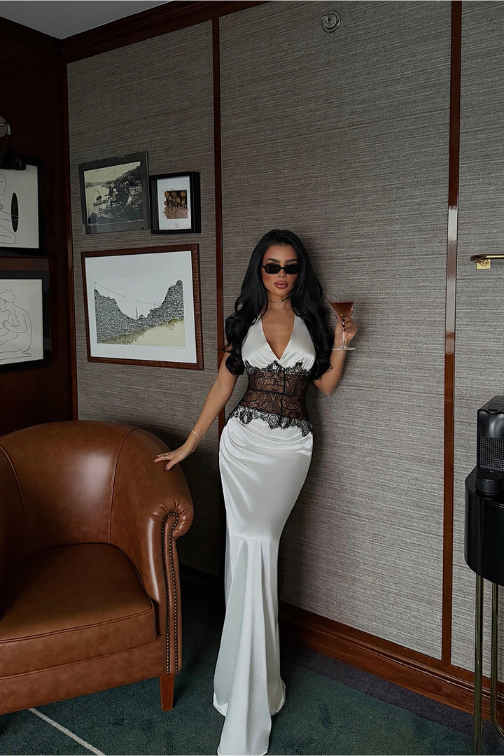 EYY Women White Lace Detail Dress - South Miami Heights