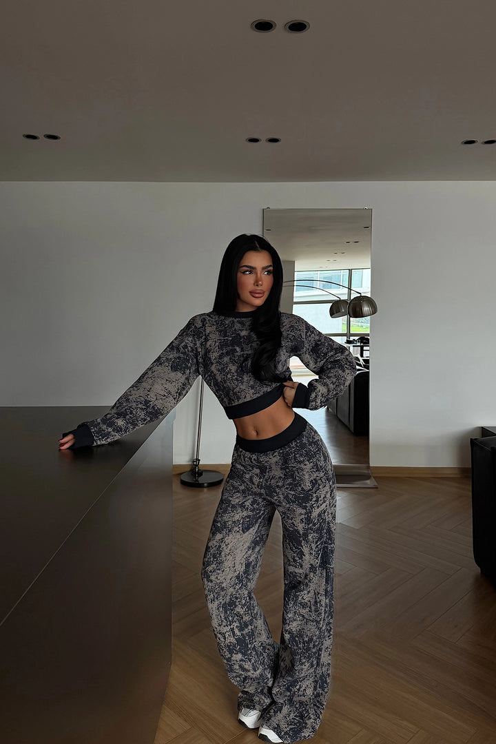 EYY Women Navy Blue Patterned Tracksuit - Manassas