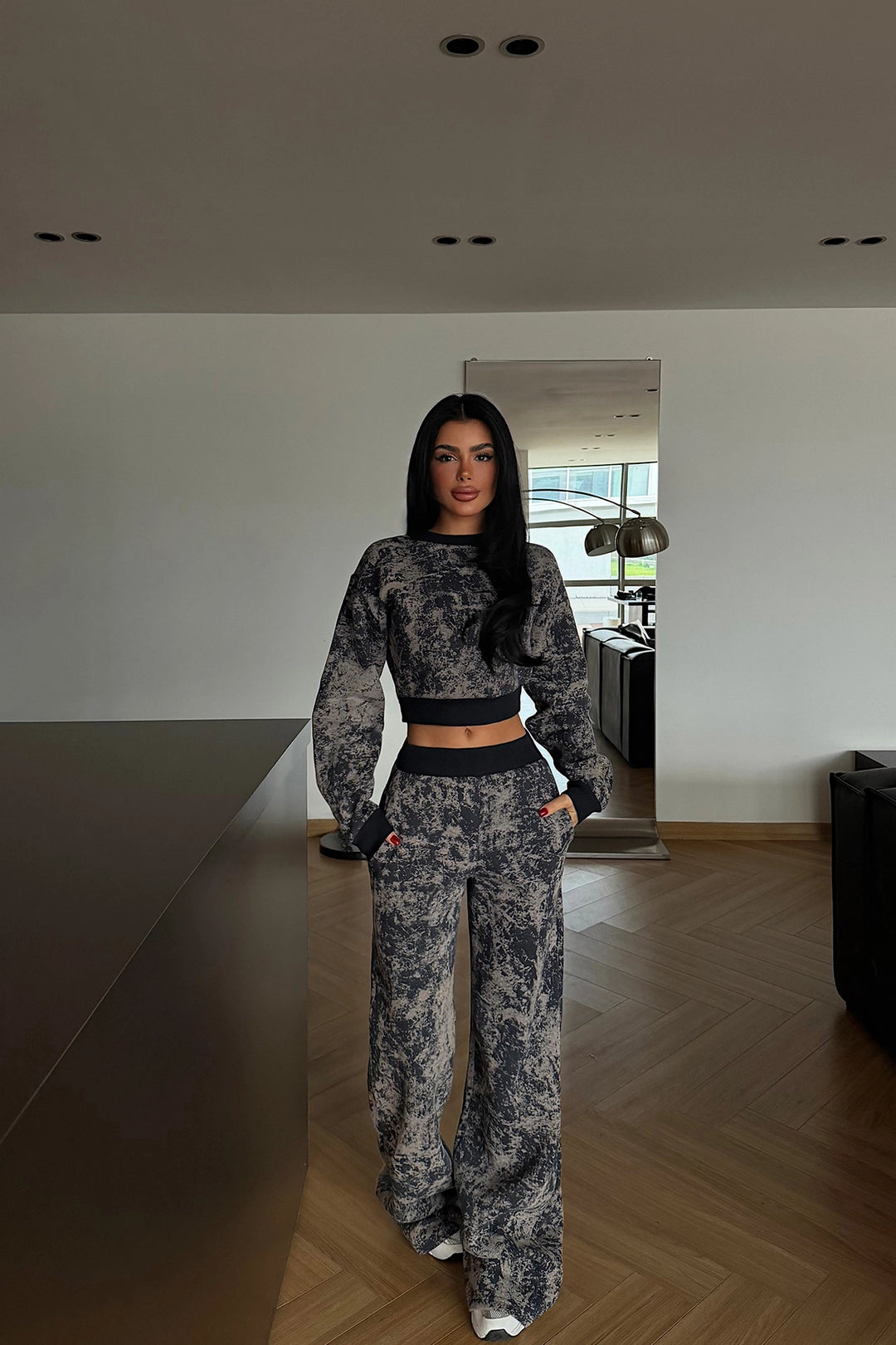 EYY Women Navy Blue Patterned Tracksuit - Manassas