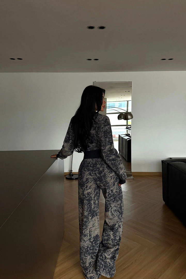 EYY Women Navy Blue Patterned Tracksuit - Manassas