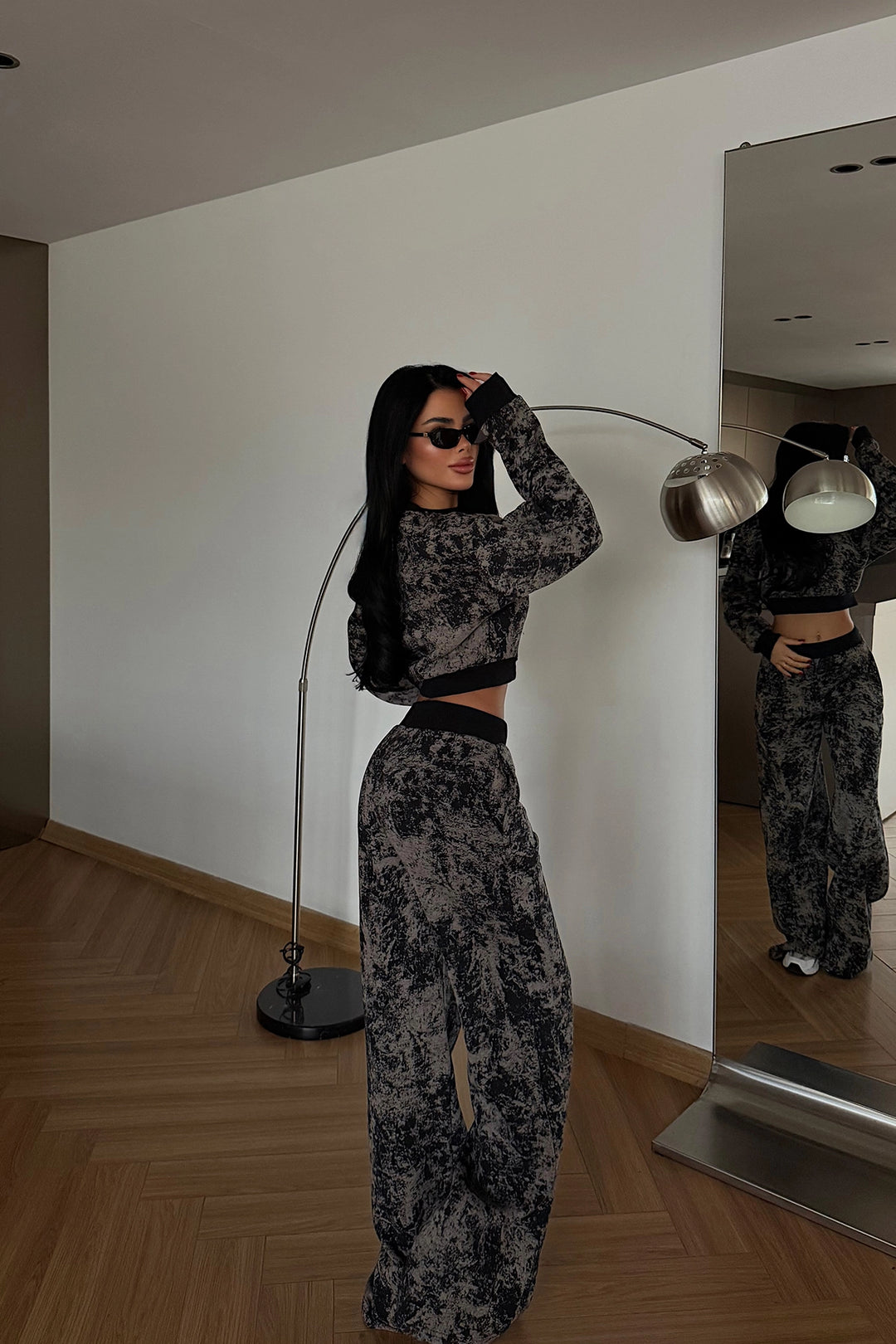 EYY Women Black Patterned Tracksuit - Exmouth