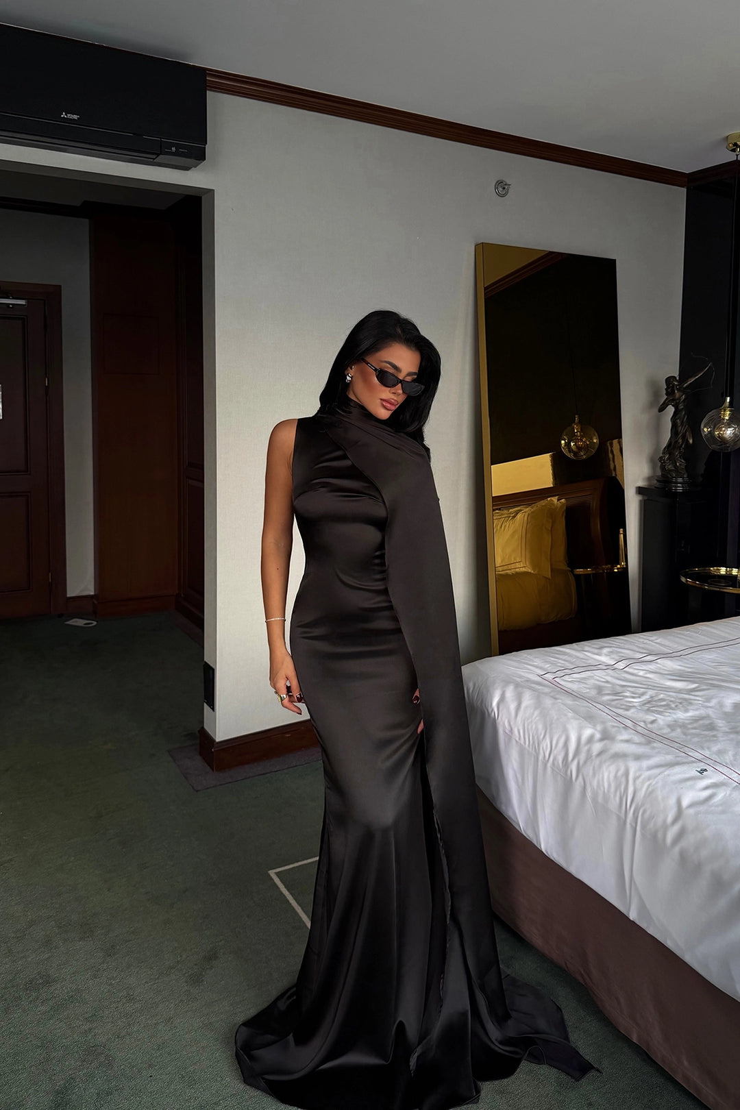 EYY Women Black Belt Detail Long Dress - Mantes-la-Jolie