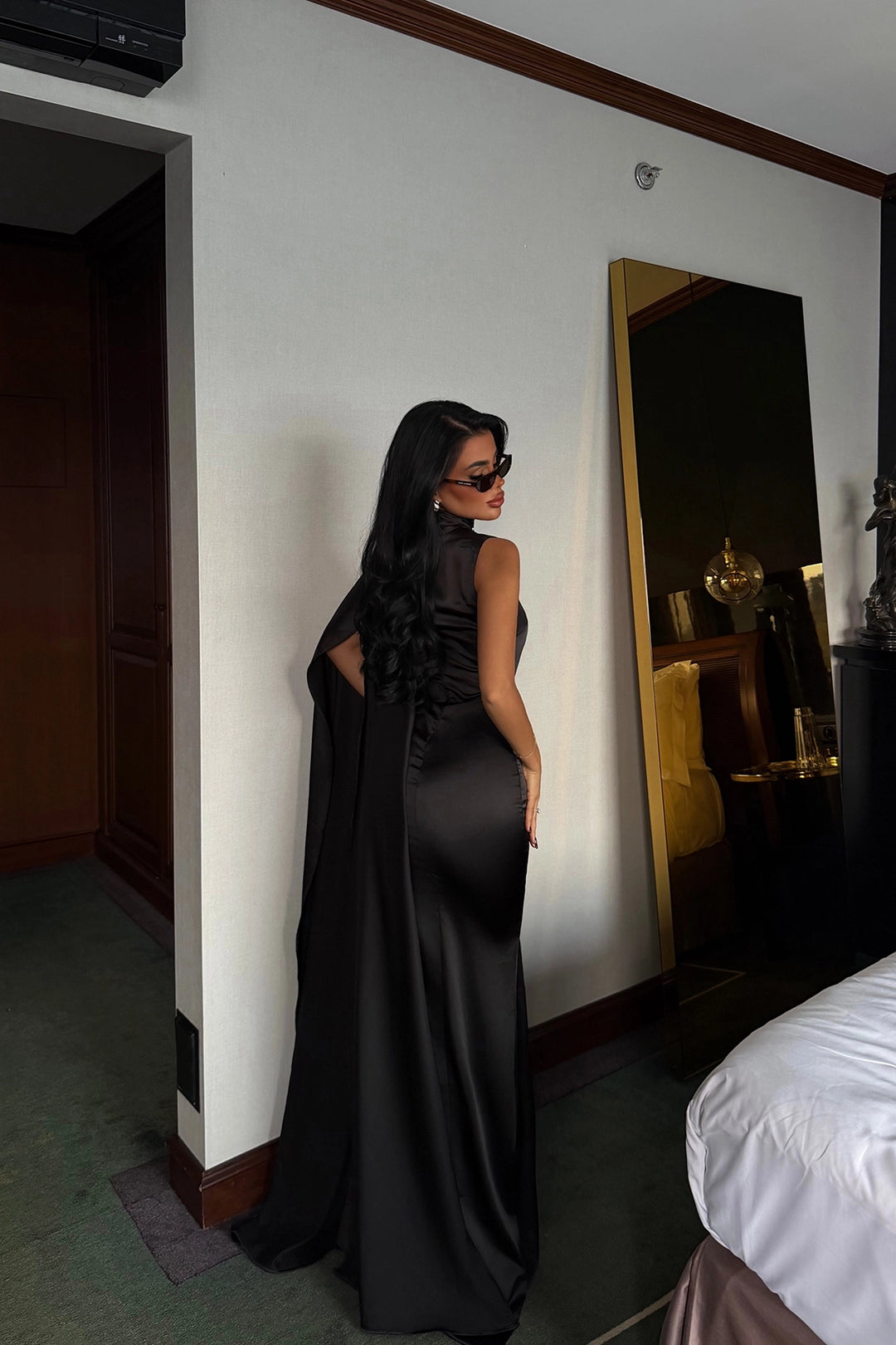 EYY Women Black Belt Detail Long Dress - Mantes-la-Jolie