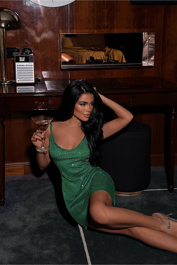 EYY Women Yeşil Straplez Payet Elbise - Torre Annunziata