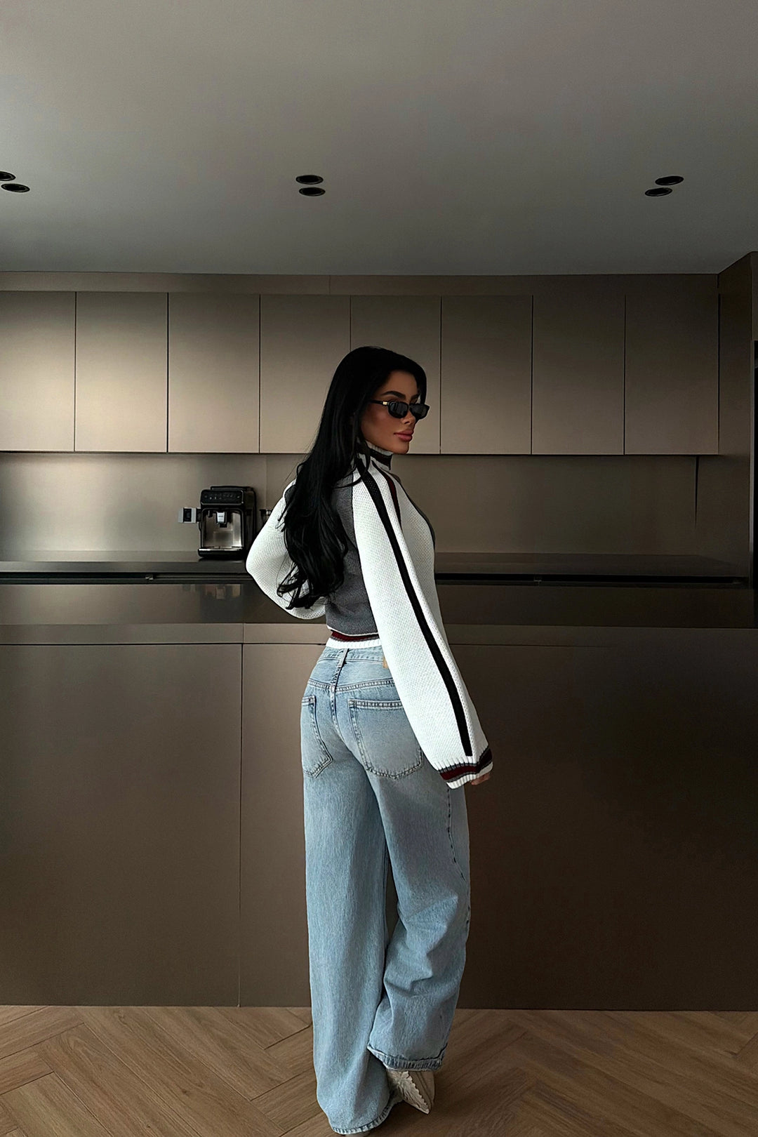 EYY Women Gray Zippered Knit Cardigan - Diamond Bar