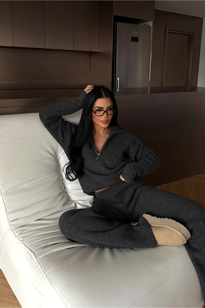 EYY Women Anthracite Zipper Detail Suit - Jáltipan de Morelos