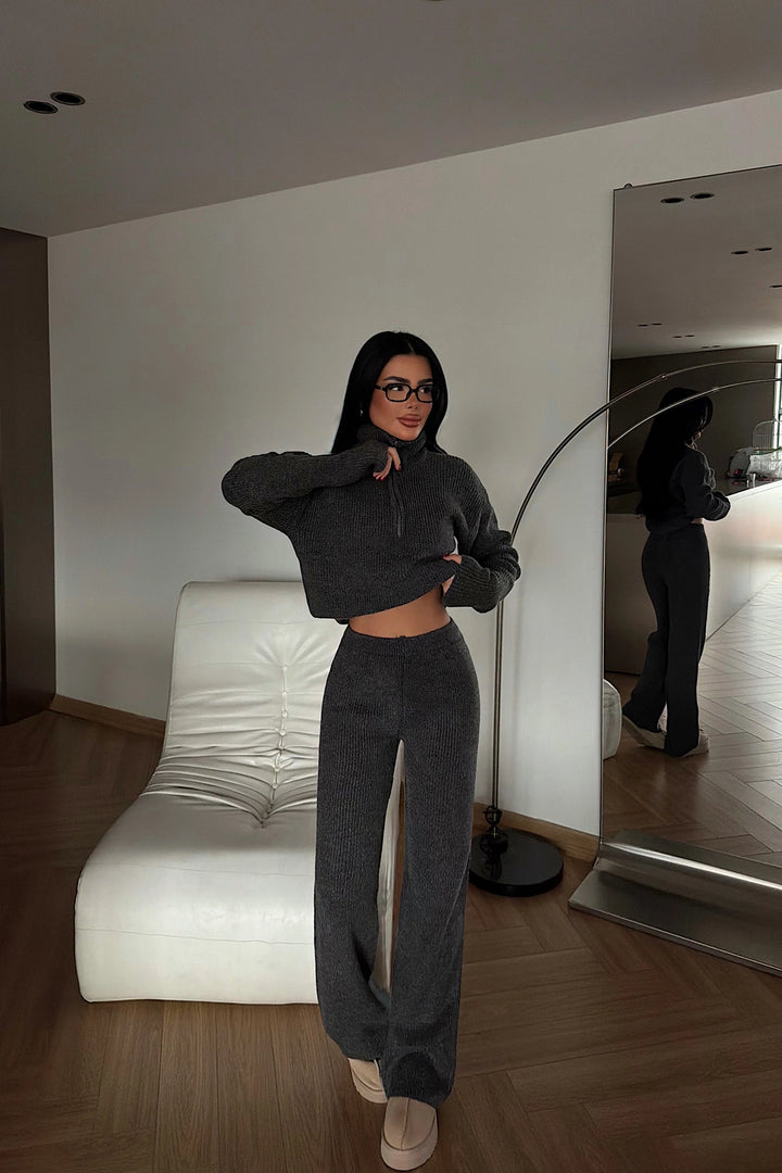 EYY Women Anthracite Zipper Detail Suit - Jáltipan de Morelos