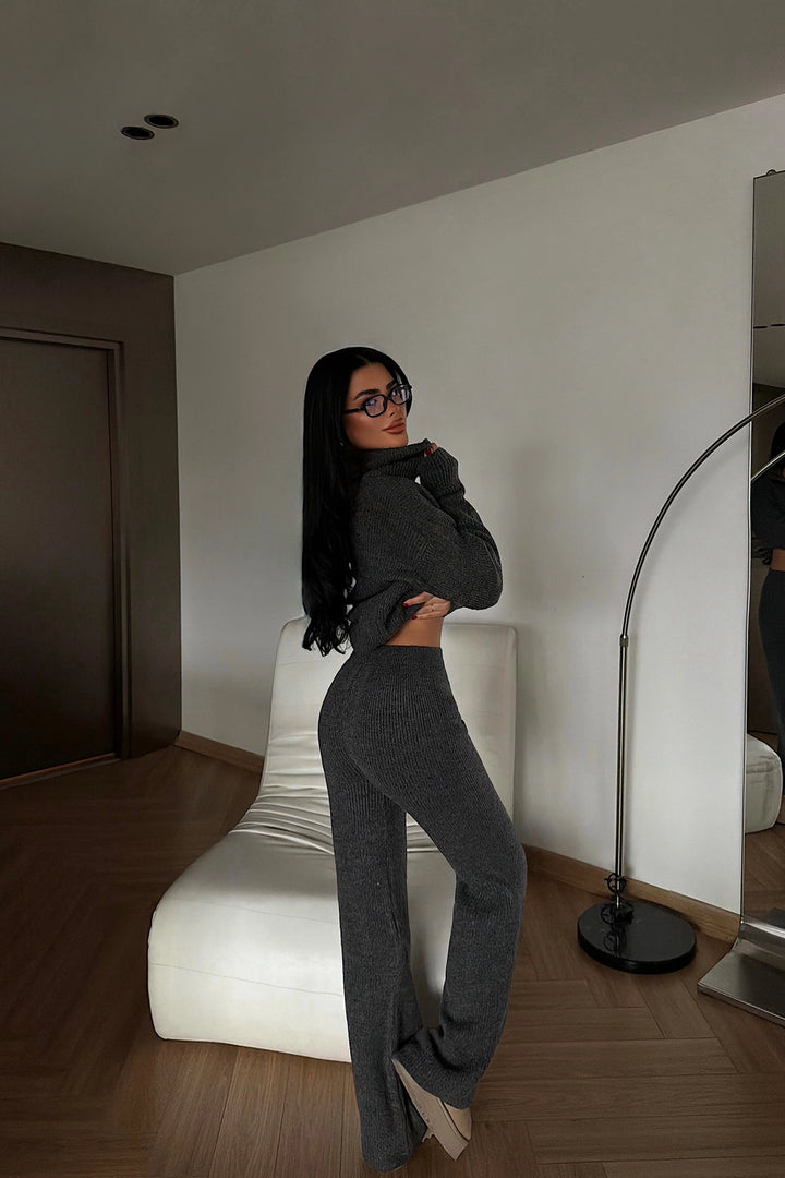 EYY Women Anthracite Zipper Detail Suit - Jáltipan de Morelos