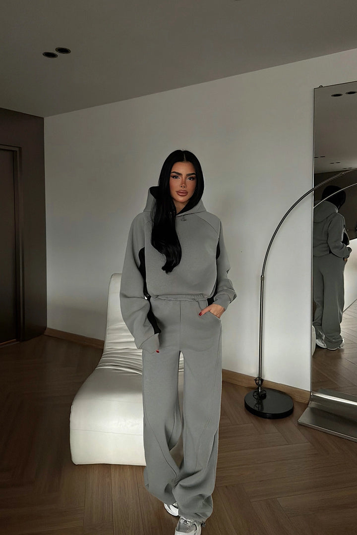 EYY Women Gri İki Tonlu Kapüşonlu Eşofman Takımı - Northglenn