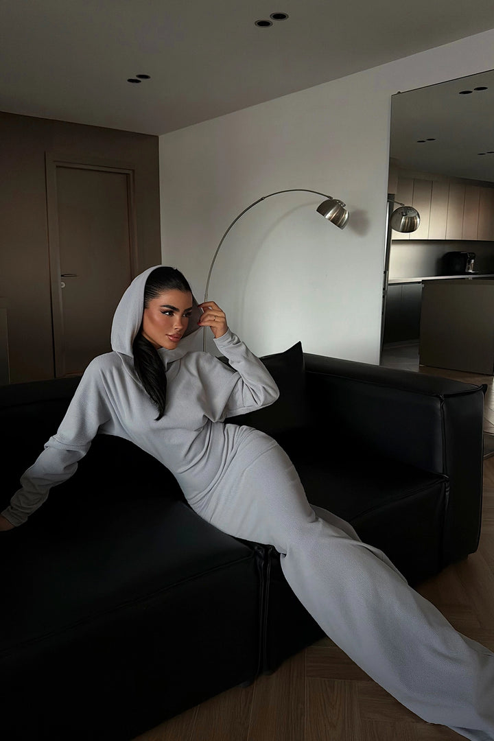 EYY Women Gray Magma Long Hooded Dress - Lisbon