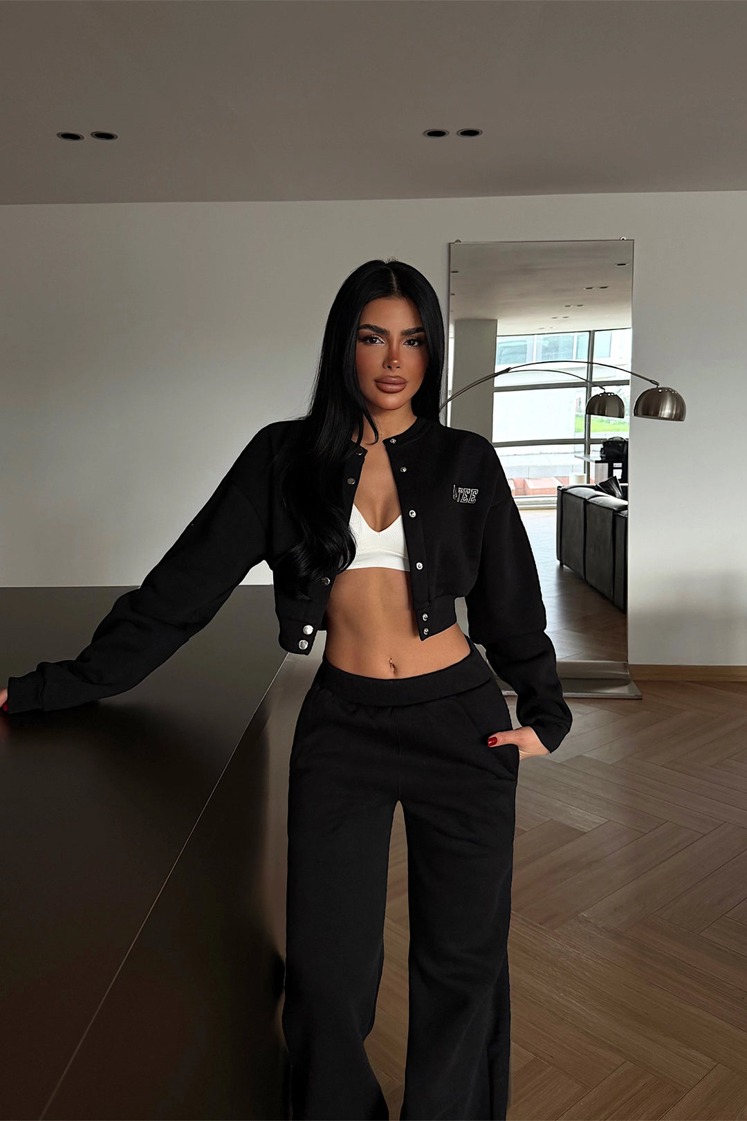 EYY Women Siyah Lo-Tee Baskılı Eşofman Takımı - Apaseo el Alto