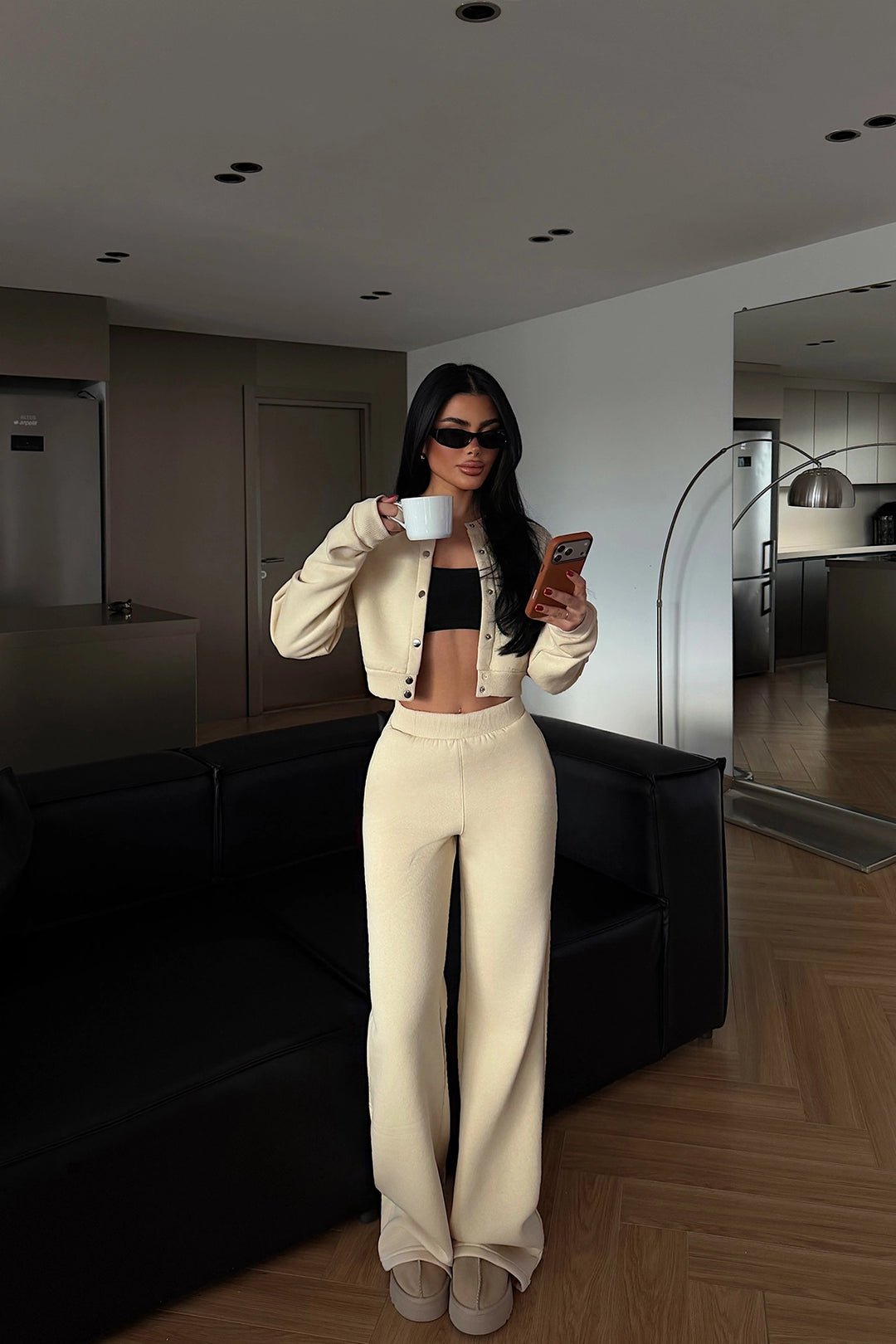 EYY Women Cream Lo-Tie Print Tracksuit - East Brunswick