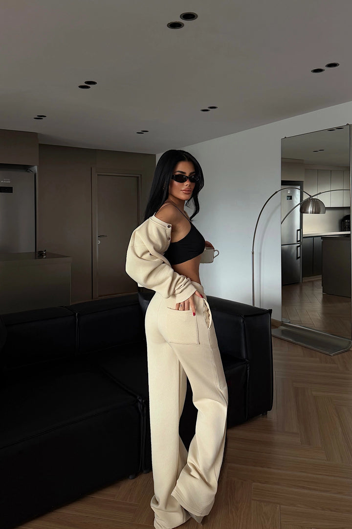 EYY Women Cream Lo-Tie Print Tracksuit - East Brunswick