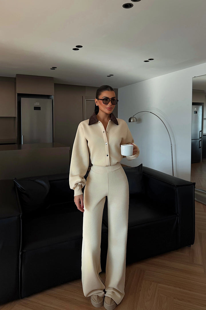 EYY Women Cream Collar Detail Jumpsuit - Novara