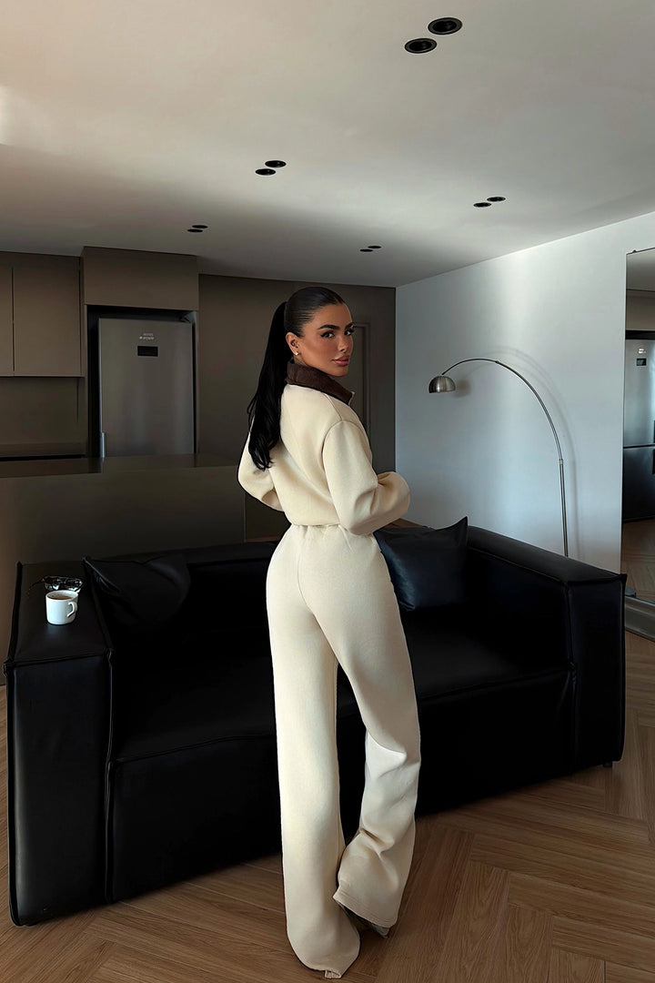 EYY Women Cream Collar Detail Jumpsuit - Novara