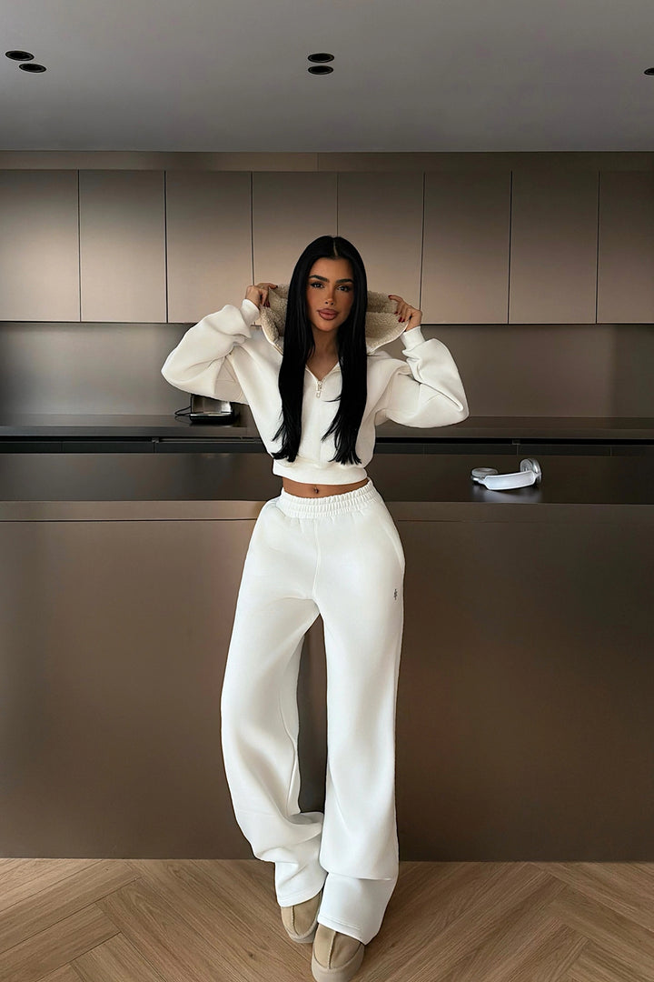 EYY Women White Half-Zip Tracksuit Set - South Brunswick