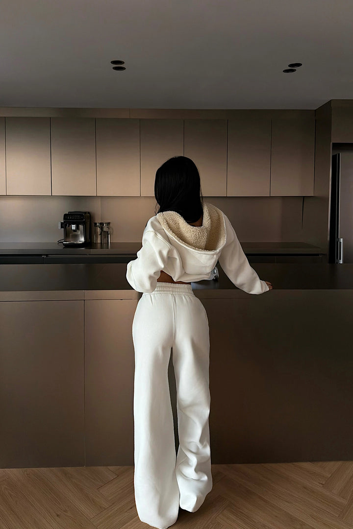 EYY Women White Half-Zip Tracksuit Set - South Brunswick