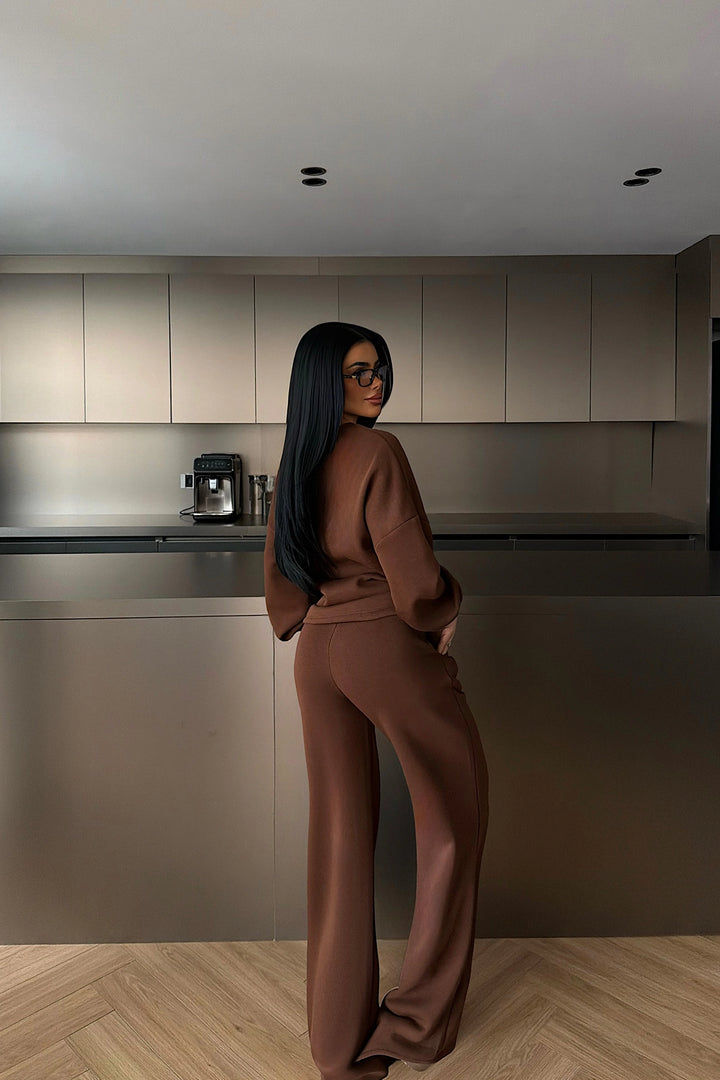 EYY Women Brown Belt Detail Trouser Set - Geelong