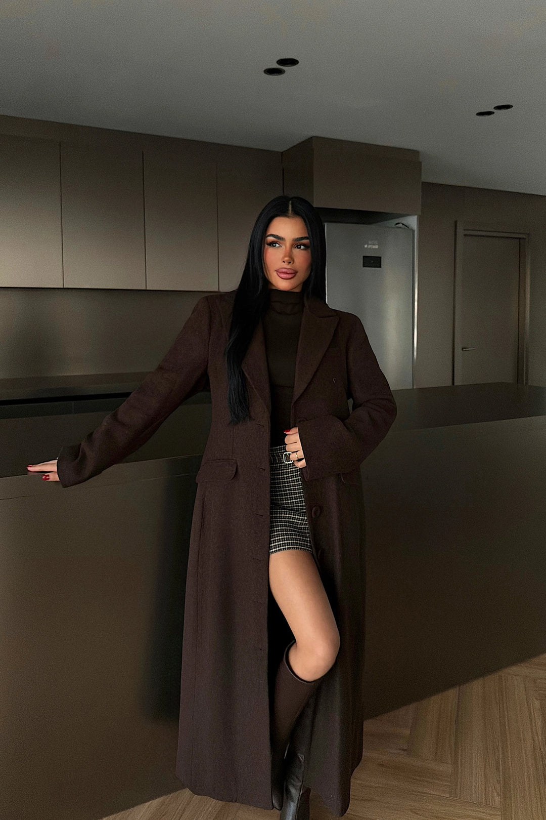 EYY Women Dark Brown Pocket Detail Coat - Buzău