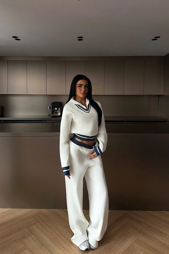 EYY Women White Turtleneck Tracksuit Set - Spalding