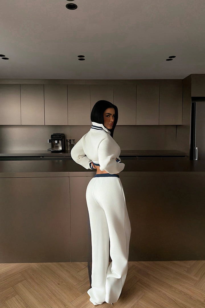 EYY Women White Turtleneck Tracksuit Set - Spalding