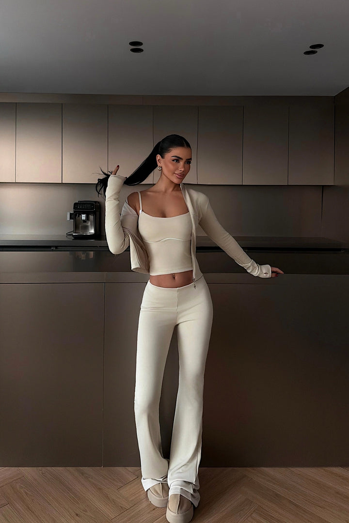 EYY Women Beige Crop Set - Pahrump