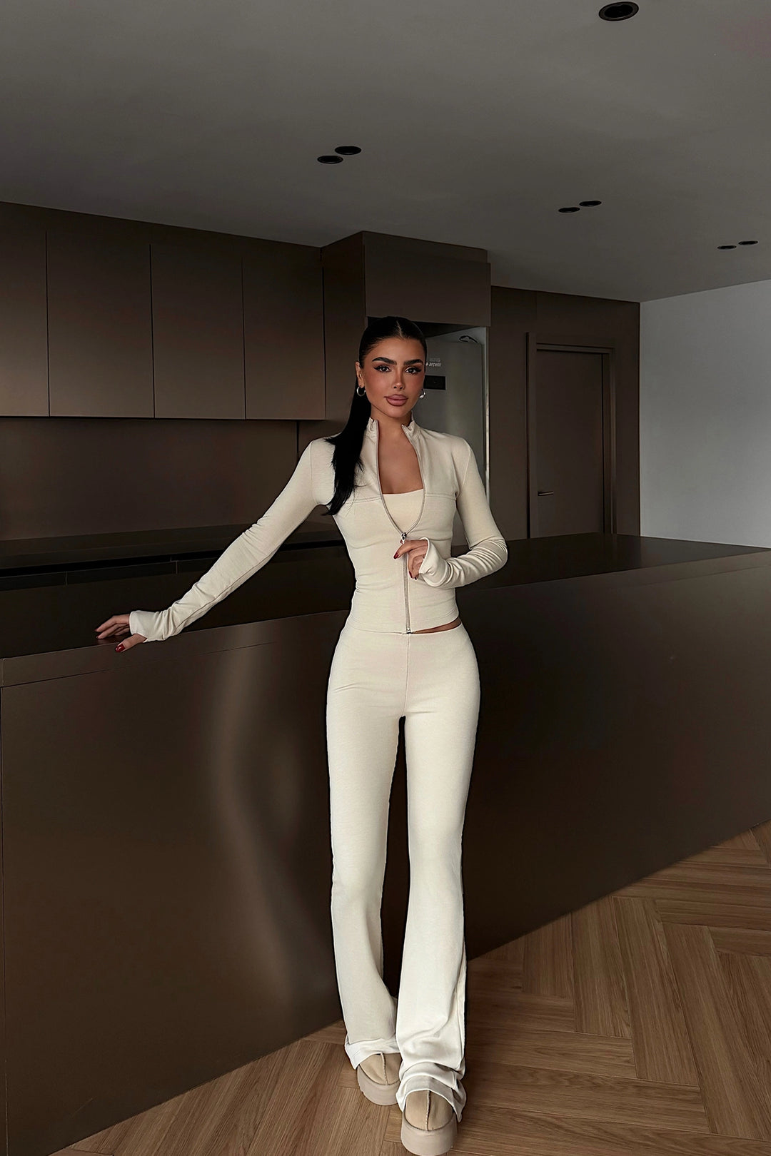 EYY Women Beige Crop Set - Pahrump