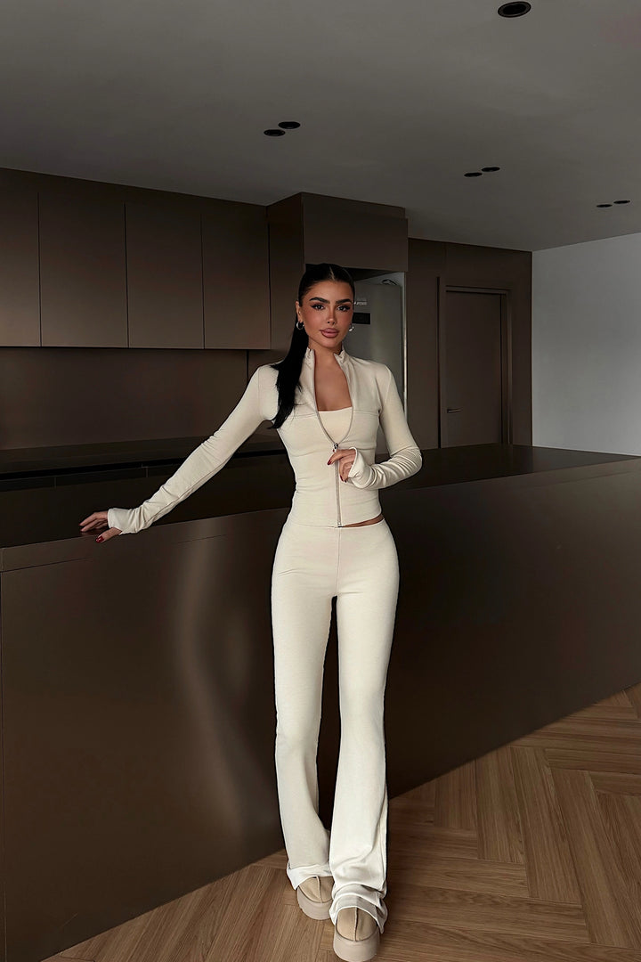 EYY Women Beige Crop Set - Pahrump