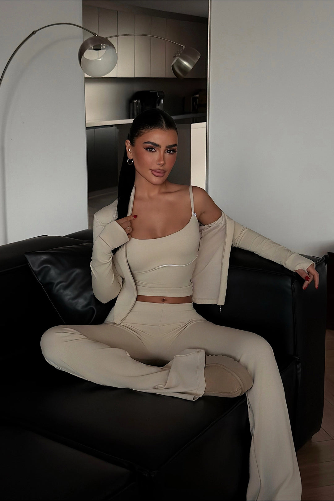 EYY Women Beige Crop Set - Pahrump