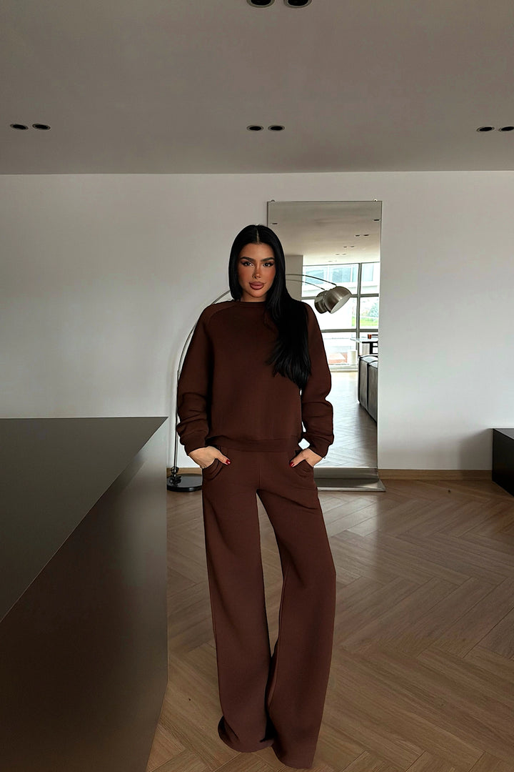 EYY Women Brown Revovy Tracksuit Set - Atenco