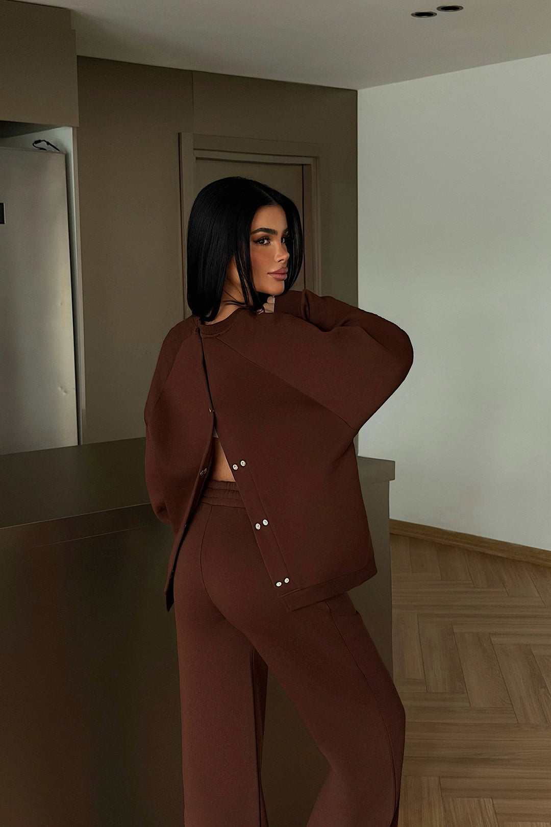 EYY Women Brown Revovy Tracksuit Set - Atenco