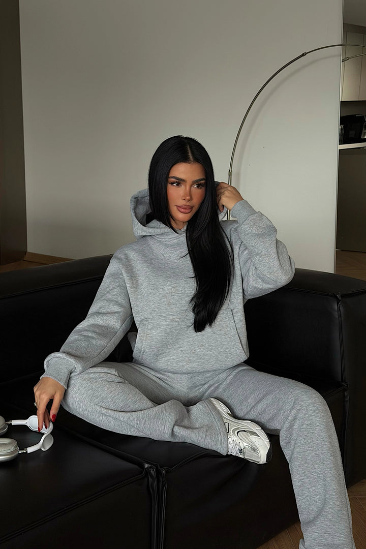 EYY Women Grey Hooded Tracksuit Set - Salem