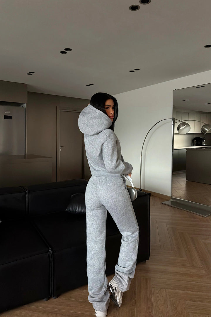 EYY Women Grey Hooded Tracksuit Set - Salem