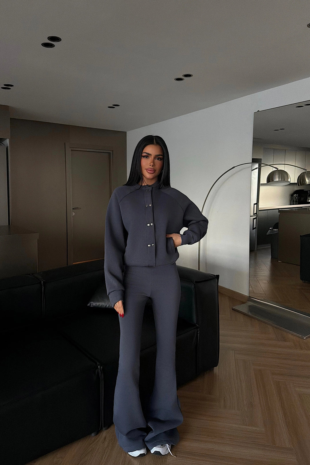 EYY Women Dumanlı Düğme Detay Seti - Amadora