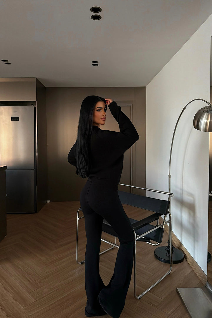 EYY Women Black Button Detail Set - Channelview