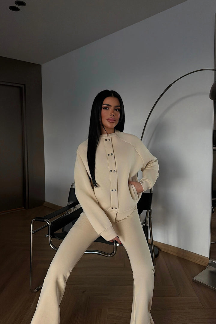 EYY Women Cream Button Detail Set - Hartford