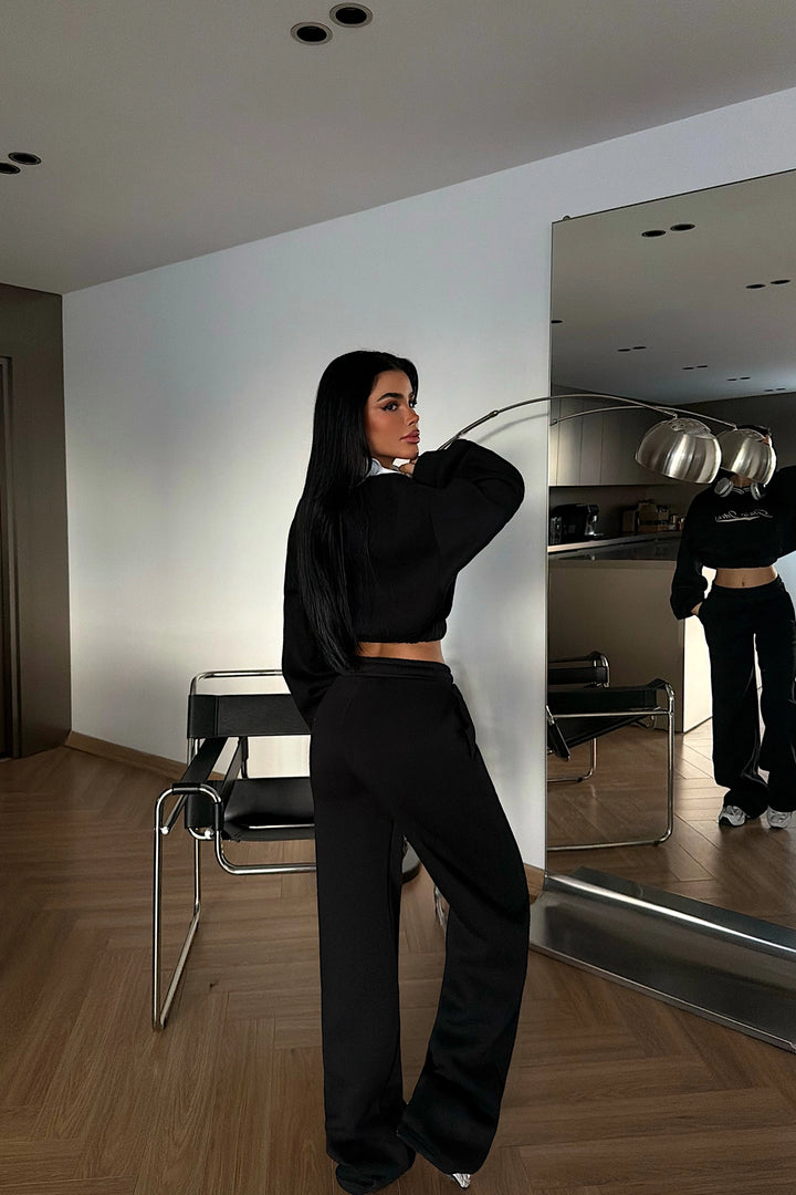 EYY Women Siyah Baskı Detay Seti - Casoria