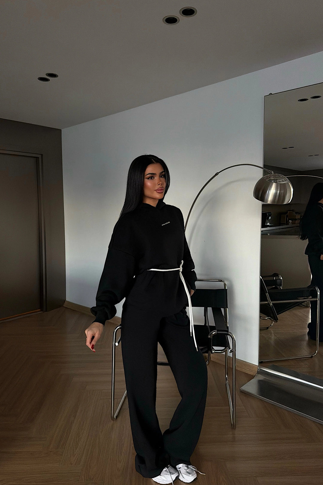 EYY Women Black Hooded Tracksuit Set - Uman