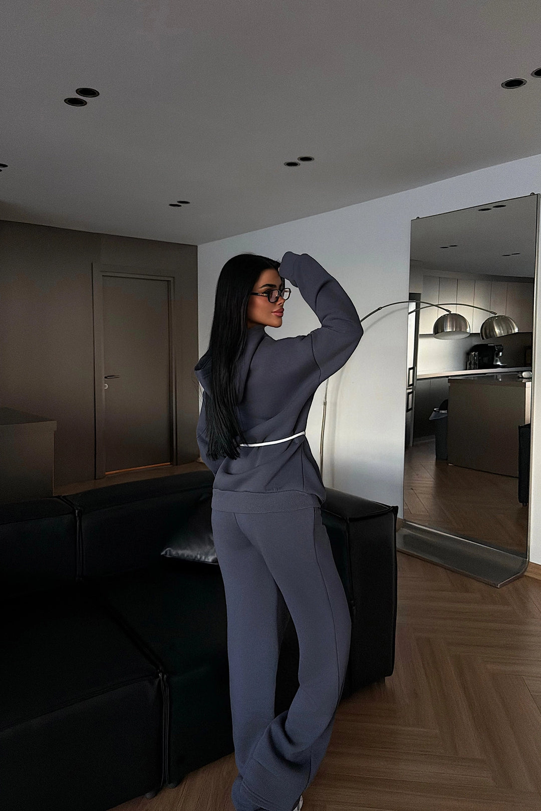 EYY Women Smoke Gray Hooded Tracksuit Set - Montréal