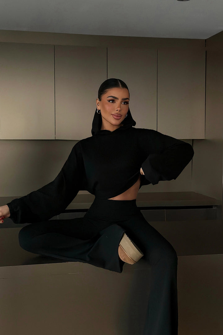 EYY Women Siyah Kapüşonlu Eşofman Takımı - North Miami