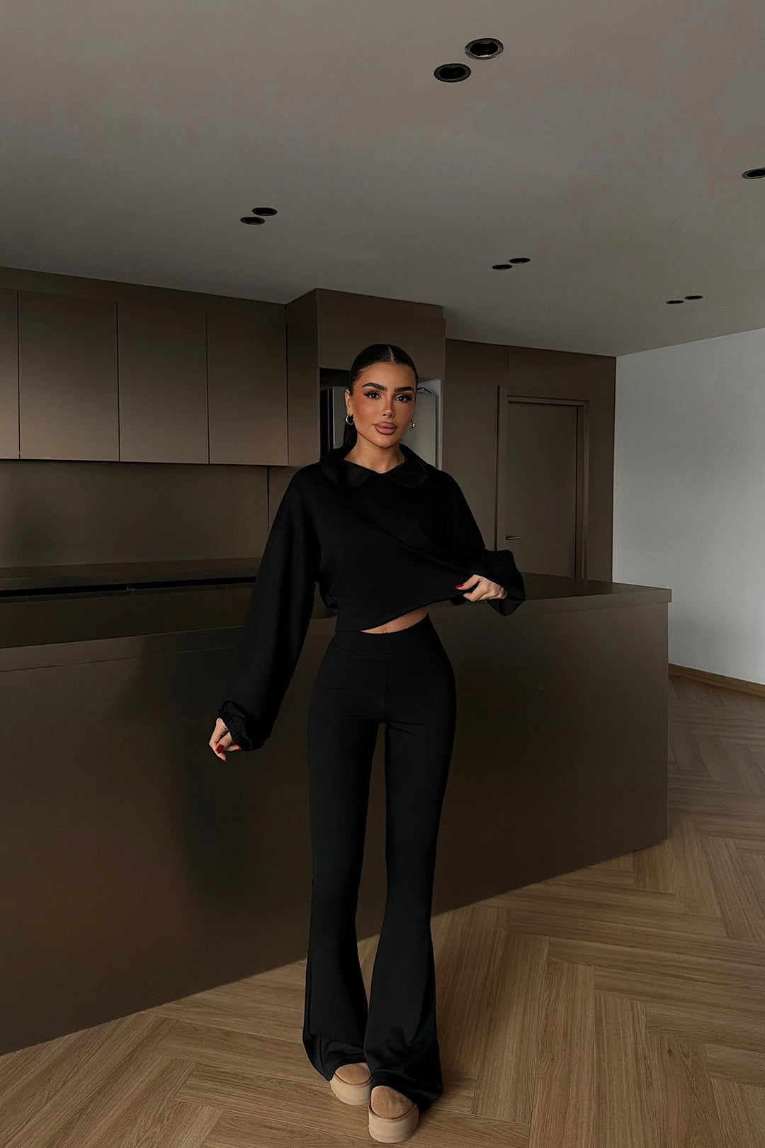 EYY Women Siyah Kapüşonlu Eşofman Takımı - North Miami