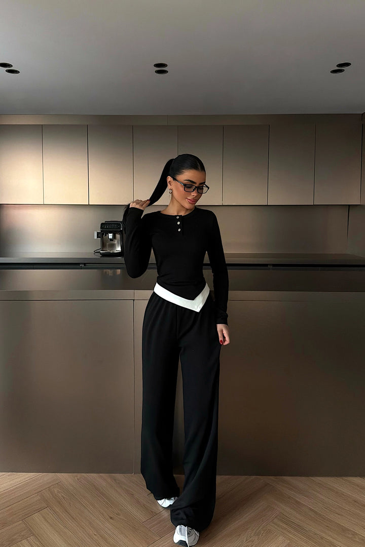 EYY Women Black Buttoned Set - Upper Hutt