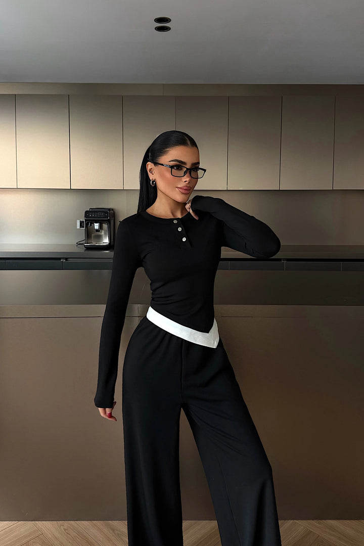 EYY Women Black Buttoned Set - Upper Hutt